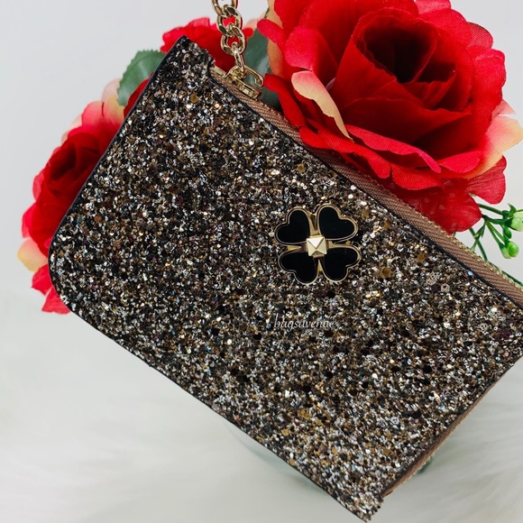 kate spade Accessories - Kate spade NY medium L-zip card holder glitter